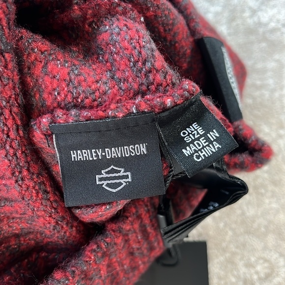 Brand New Harley-Davidson Motorcycles Knit Ribbed Beanie Hat Marbled Dark Red - Picture 10 of 13